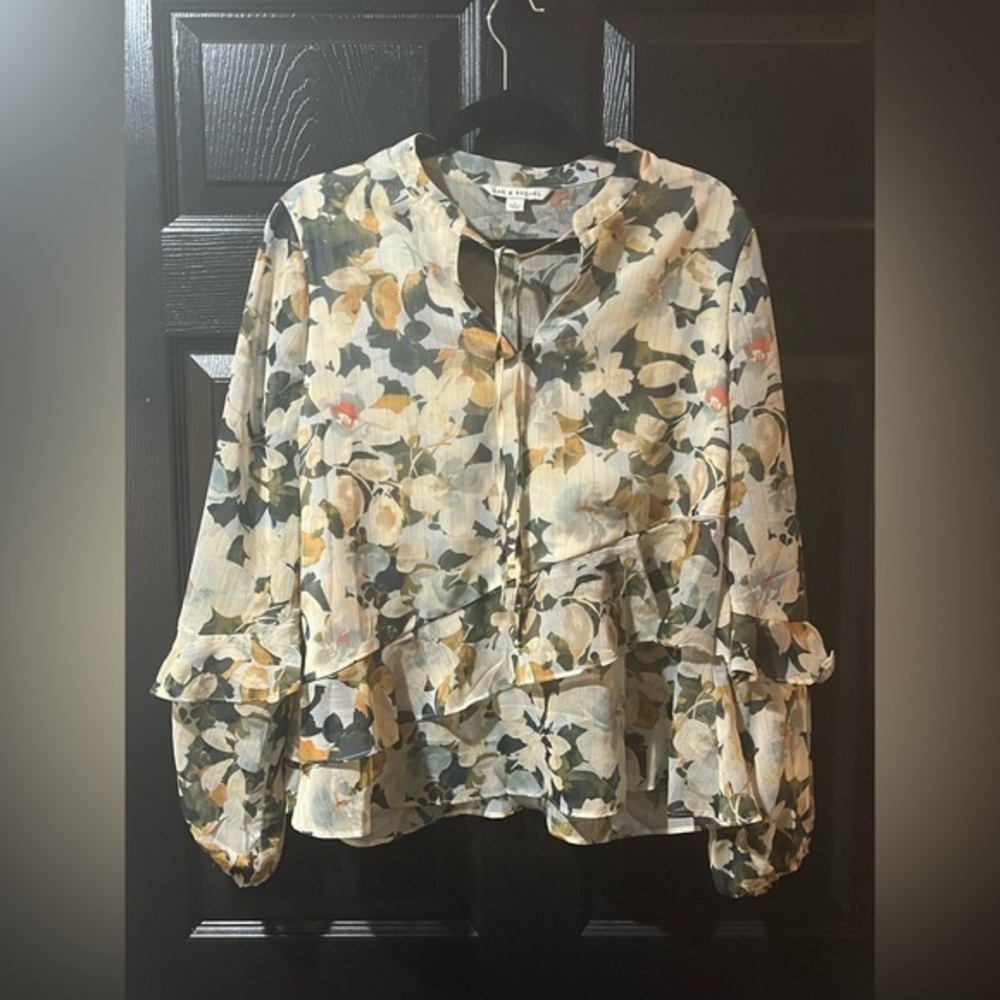 Zac & Rachel Gold Thread Floral Blouse